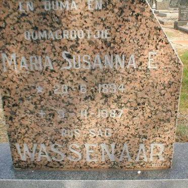 WASSENAAR Maria Susanna E. 1894-1987