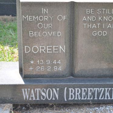 WATSON Doreen nee BREETZKE 1944-1994