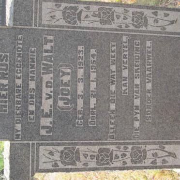 WALT J.E., v.d. 1923-1954