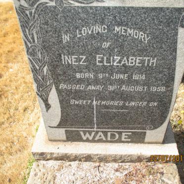 WADE Inez Elizabeth 1914-1958