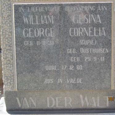 WALT William George, van der 1938-1960 &amp; Gesina Cornelia OOSTHUISEN 1941-1960