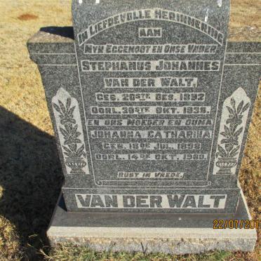 WALT Stephanus Johannes, van der 1892-1938 &amp; Johanna Catharina 1898-1980