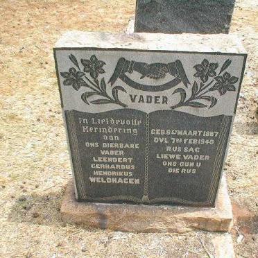 WELDHAGEN Leendert Gerhardus Hendrikus 1887-1940