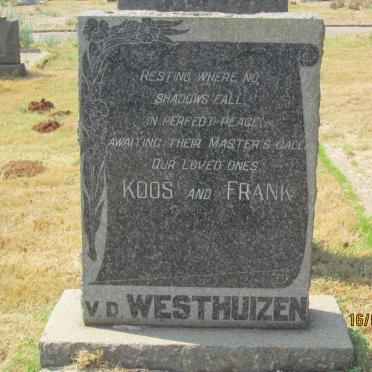 WESTHUIZEN Koos, v.d. :: V.D. WESTHUIZEN Frank