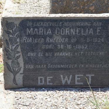 WET Maria Cornelia E., de nee RHEEDER 1924-1957