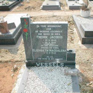 WESSELS Frederik Jacobus 1942-1996 &amp; Elizabeth Magdalena 1944-