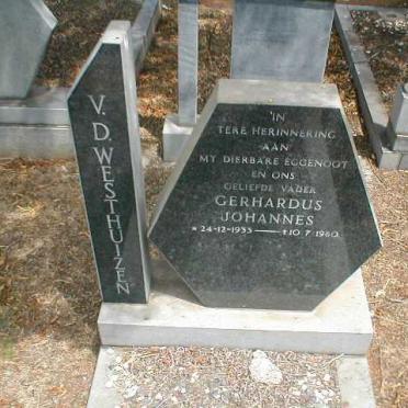 WESTHUIZEN Gerhardus Johannes, v.d. 1933-1980