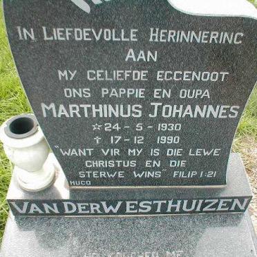 WESTHUIZEN Marthinus Johannes, van der 1930-1990