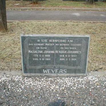 WEYERS Hendrik Johannes 1893-1964 &amp; Magdalena Johanna 1898-1984