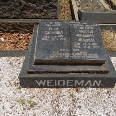 WEIDEMAN Cornelius Johannes Joachem 1912-1962 &amp; Ella Cathrina 1919-2001