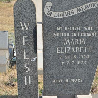 WELSH Maria Elizabeth 1924-1973