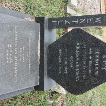 WENTZEL Cornelius Johannes 1891-1976 &amp; Adriana Johanna HORN 1903-1971