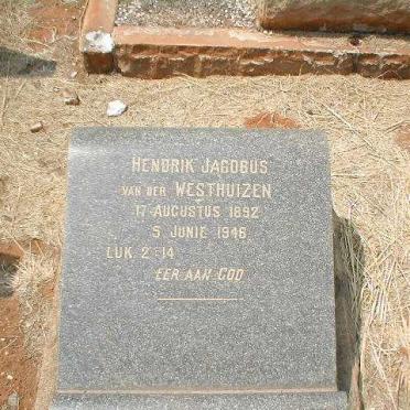 WESTHUIZEN Hendrik Jacobus, van der 1892-1946