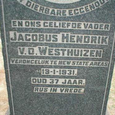 WESTHUIZEN Jacobus Hendrik, v.d. -1931