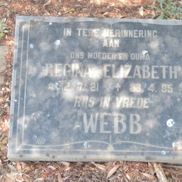 WEBB Regina Elizabeth 1921-1985