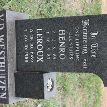 WESTHUIZEN Henro, v.d. 1985-1985 :: V.D. WESTHUIZEN Leroux 1989-1989
