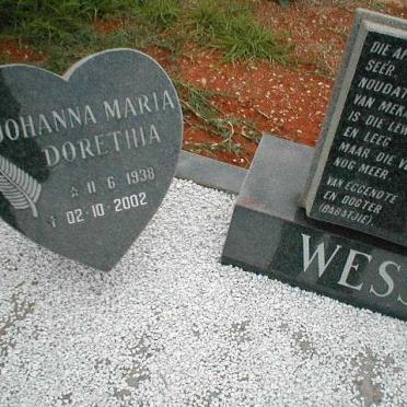 WESSELS Jan Petrus 1940-1992 &amp; Johanna Maria Dorethia 1938-2002