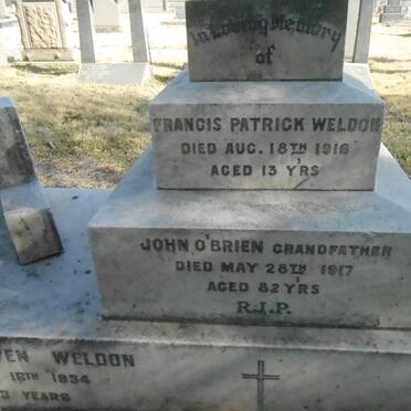 WELDON Francis Patrick -1916 :: O'BRIEN John -1917