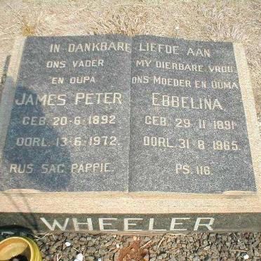 WHEELER James Peter 1892-1972 &amp; Ebbelina 1891-1965