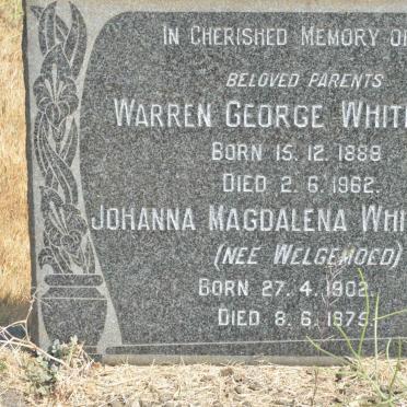 WHITE Warren George 1888-1962 &amp; Johanna Magdalena WELGEMOED 1902-1975