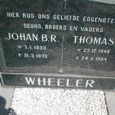 WHEELER Johan B.R. 1933-1975 :: WHEELER Thomas 1948-1984