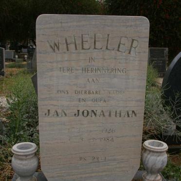 WHEELER Jan Jonathan 1926-1984