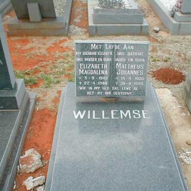 WILLEMSE Mattheus Johannes 1935-1995 &amp; Elizabeth Magdalena 1943-1988
