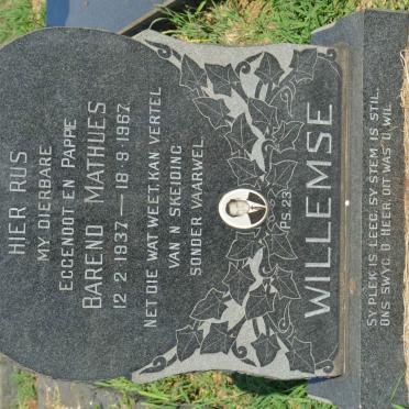 WILLEMSE Barend Mathues 1937-1967