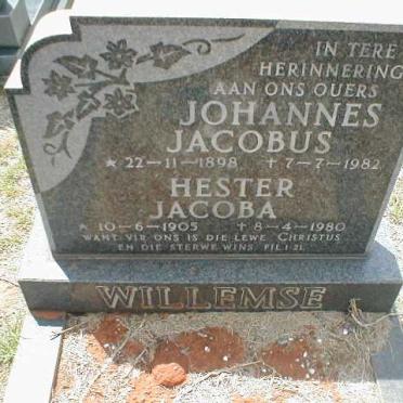 WILLEMSE Johannes Jacobus 1898-1982 &amp; Hester Jacoba 1905-1980