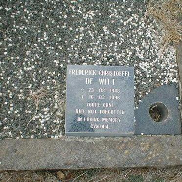 WITT Frederick Christoffel, de 1948-1996