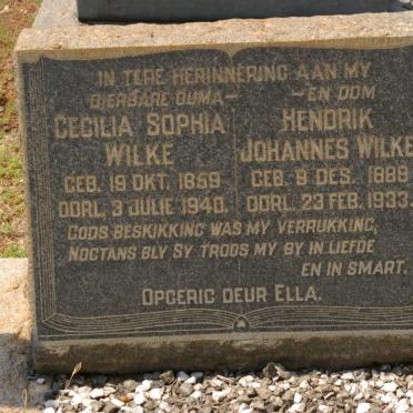 WILKE Cecilia Sophia 1859-1940 :: WILKE Hendrik Johannes 1888-1933