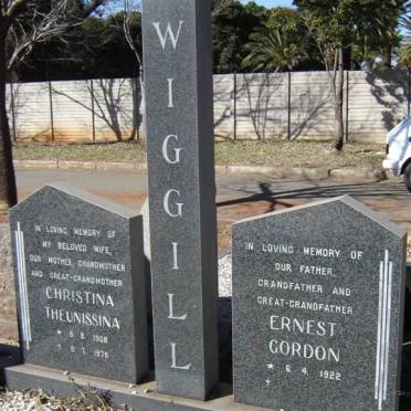 WIGGILL Ernest Gordon 1922- &amp; Christina Theunissina 1908-1978