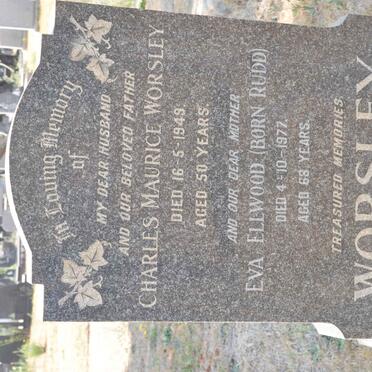WORSLEY Charles Maurice -1949 &amp; Eva Ellwood RUDD -1977