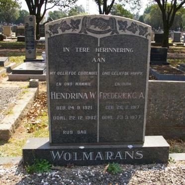 WOLMARANS Frederick G.A. 1917-1977 &amp; Hendrina W. 1921-1962