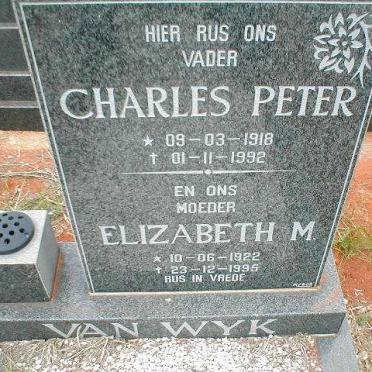 WYK Charles Peter, van 1918-1992 &amp; Elizabeth M. 1922-1995