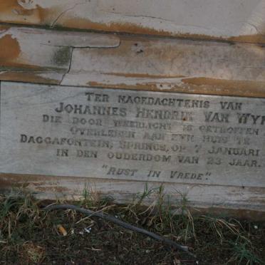 WYK Johannes Hendrik, van -1907