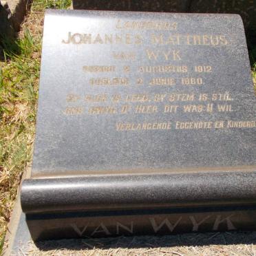 WYK Johannes Mattheus, van 1912-1960