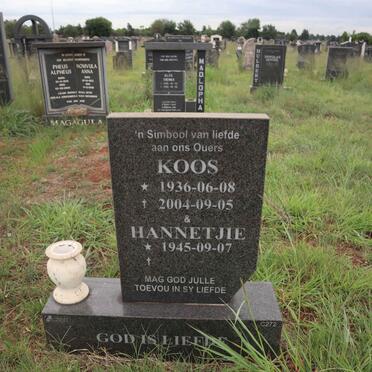 ? Koos 1936-2004 & Hannetjie 1945-