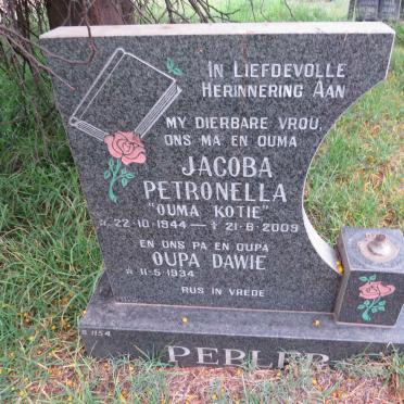 PEPLER  Dawie 1934- & Jacoba Petronella 1944-2009