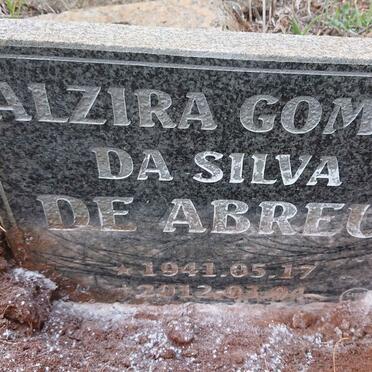ABREU Alzira Gomes da Silva, de 1941-2012