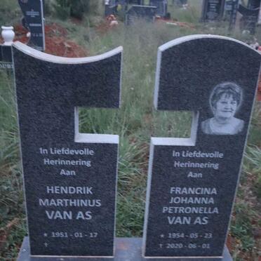 AS Hendrik Marthinus, van 1951- & Francina Johanna Petronella 1954-2020