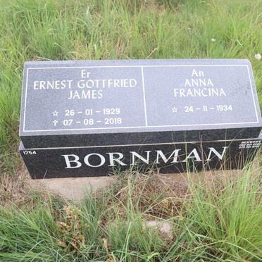 BORNMAN Ernest Gottfried James 1929-2018 & Anna Francina 1934-