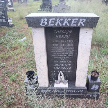 BEKKER Cheslyn Henry 1975-2000 & Dorothy Michelle 1973-
