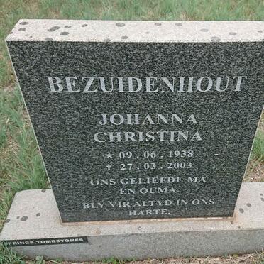 BEZUIDENHOUT Johanna Christina 1938-2003