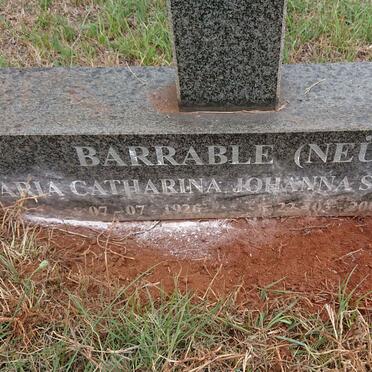 BARRABLE Maria Catharina Johanna Susanna nee NEU 1926-2000_2