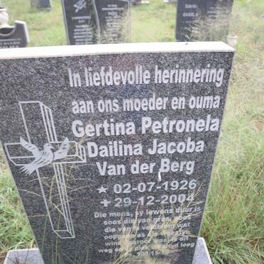 BERG Gertina Petronela Dailina Jacoba, van der 1926-2004