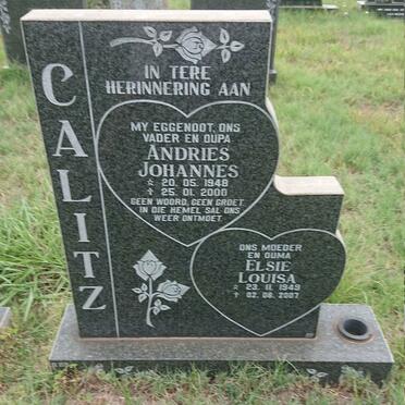 CALITZ Andries Johannes 1948-2000 & Elsie Louisa 1949-2007