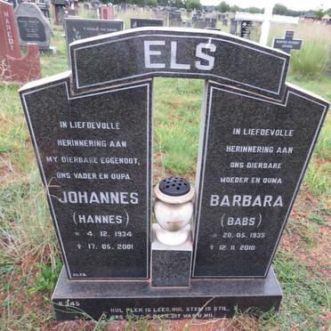 ELS Johannes 1934-2001 & Barbara 1935-2010