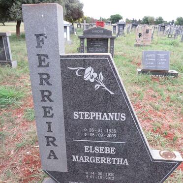 FERREIRA Stephanus 1935-2005 & Elsebe Margeretha 1939-2012