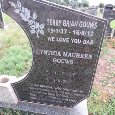 GOUWS Terry Brian 1937-2012 & Cynthia Maureen 1936-2007